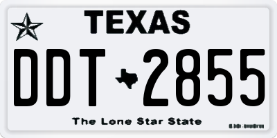 TX license plate DDT2855