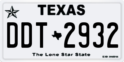 TX license plate DDT2932