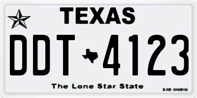 TX license plate DDT4123