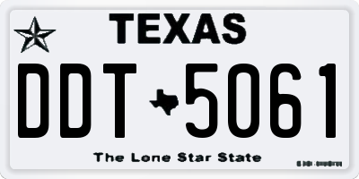 TX license plate DDT5061