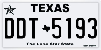 TX license plate DDT5193