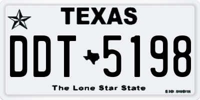TX license plate DDT5198