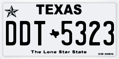 TX license plate DDT5323