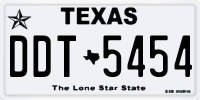 TX license plate DDT5454