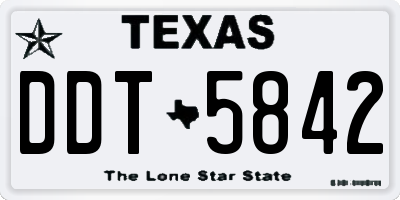 TX license plate DDT5842