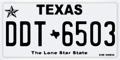 TX license plate DDT6503