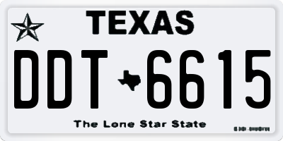 TX license plate DDT6615