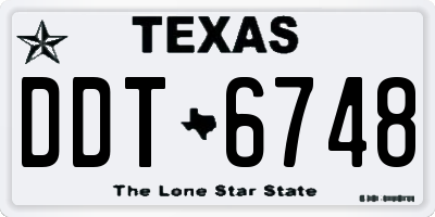 TX license plate DDT6748