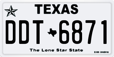 TX license plate DDT6871