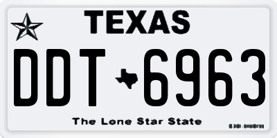 TX license plate DDT6963