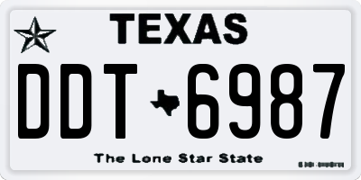 TX license plate DDT6987