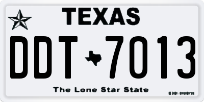 TX license plate DDT7013