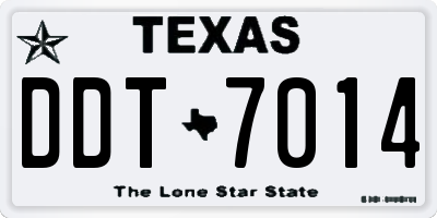 TX license plate DDT7014