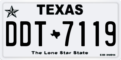TX license plate DDT7119