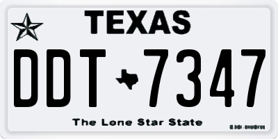TX license plate DDT7347