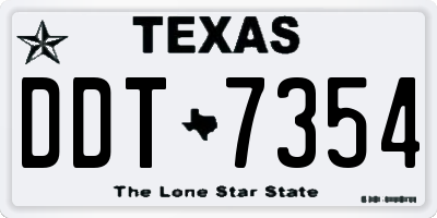 TX license plate DDT7354