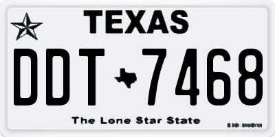 TX license plate DDT7468