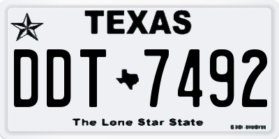 TX license plate DDT7492