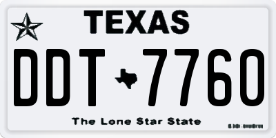 TX license plate DDT7760