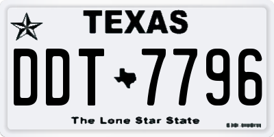 TX license plate DDT7796
