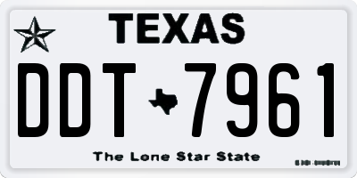 TX license plate DDT7961