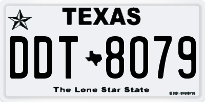TX license plate DDT8079