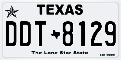 TX license plate DDT8129