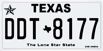 TX license plate DDT8177