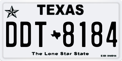 TX license plate DDT8184