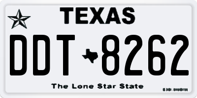 TX license plate DDT8262