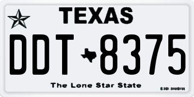 TX license plate DDT8375