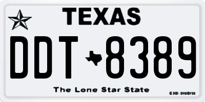 TX license plate DDT8389