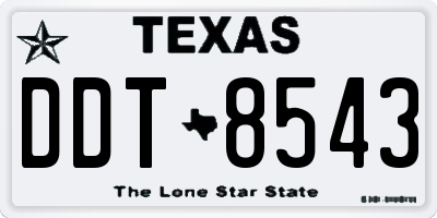 TX license plate DDT8543