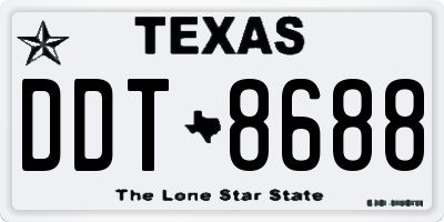 TX license plate DDT8688