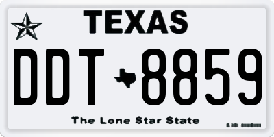 TX license plate DDT8859