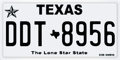 TX license plate DDT8956