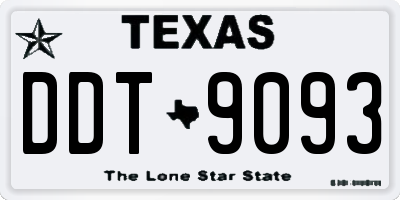 TX license plate DDT9093