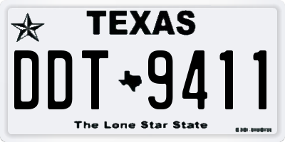 TX license plate DDT9411