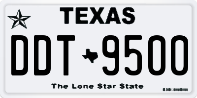 TX license plate DDT9500