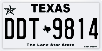 TX license plate DDT9814