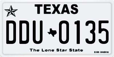 TX license plate DDU0135