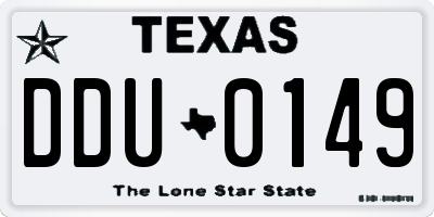 TX license plate DDU0149