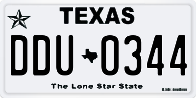 TX license plate DDU0344