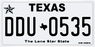 TX license plate DDU0535