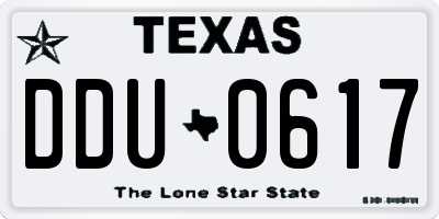 TX license plate DDU0617