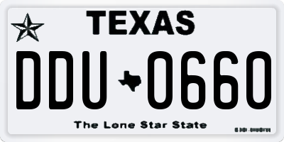 TX license plate DDU0660