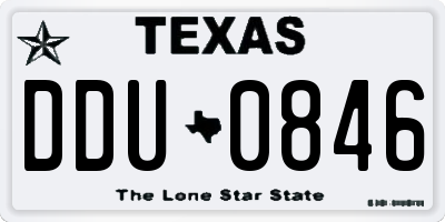 TX license plate DDU0846