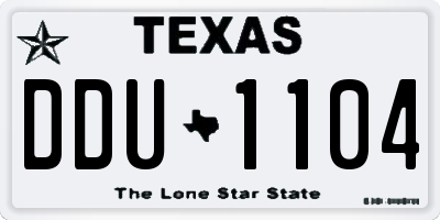 TX license plate DDU1104