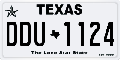 TX license plate DDU1124