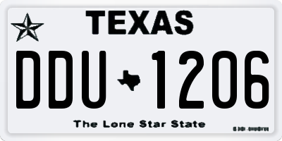 TX license plate DDU1206
